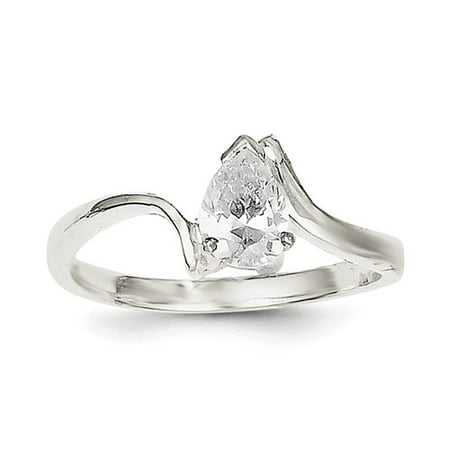 Sterling Silver Pear Shaped CZ Ring