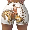 thumbnail image 2 of Daiia Cowboy Rodeo Guitar Pattern Women's Workout Shorts Biker Shorts - High Waisted Workout Spandex Tummy Control Gym Running Yoga Shorts-XX-Large, 2 of 8