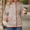 thumbnail image 6 of Women's Fleece Jacket Sherpa Teddy Fleece Coat Button Front Warm Outerwear with Pockets Stand Collar for Fall Winter, 6 of 7