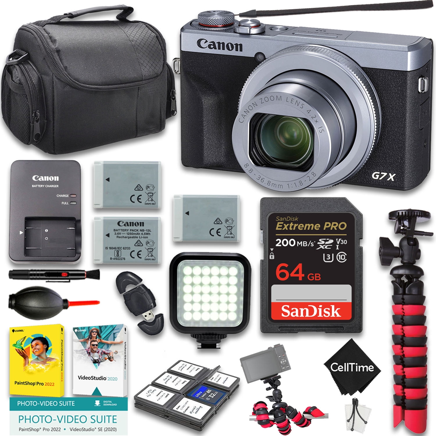 Canon PowerShot G7 X Mark III Digital Camera (Silver) + Canon HG