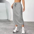 thumbnail image 2 of Bovemsi Casual Pants for Women Women's Midi Skirt Drawstring High Waist Skirts With Pockets Casual Wide Leg Trousers, 2 of 6