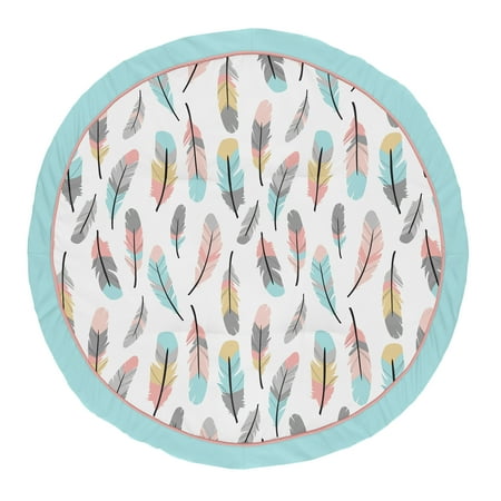 UPC: 0846480062271 | Feather Turquoise and Coral Collection Playmat