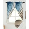 thumbnail image 3 of Ombre Swag Valance Curtains Abstract Geometric Blue Brown Gradient Waves Beach Rod Pocket Kitchen Curtains Scalloped Window Treatment Valances Swag Curtains For Living Room 1 Pair 36"w X 45"l, 3 of 8