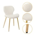 thumbnail image 4 of CangLong Mid Century Modern Leisure Upholstered Metal Legs for Kitchen Living Room Dining Chair,Set of 2, Fleece White, 4 of 6