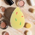 thumbnail image 4 of Unique Bargains 1 Pc Two-color Willow Leaf Face Makeup Sponge for Bedrooms Yellow Hydrophilic Polyurethane, 4 of 5