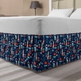 thumbnail image 1 of Anchor Bed Skirt, Nautical Arrangement with Ship Captain Boats Helm and Compass, Elastic Bedskirt Dust Ruffle Wrap Around for Bedding Decor, 4 Sizes, Vermilion Pale Blue, by Ambesonne, 1 of 2