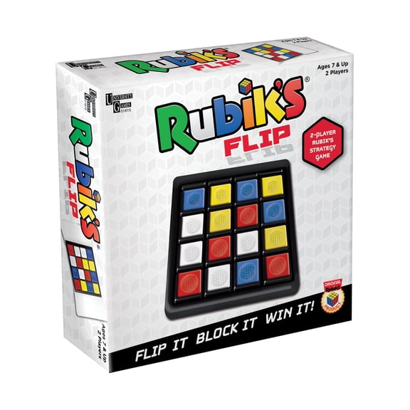 University Games, Rubik’s Flip, Fast Moving Strategy Tile Board Game for 2 Players