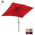 thumbnail image 5 of 6.5 x 10ft Rectangular Patio Umbrella with 26 Led Lights Outdoor Market Table Umbrella with Push Button Tilt and Crank for Garden(Red), 5 of 12