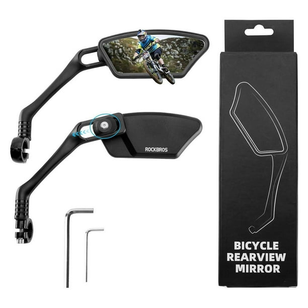 Espejos para Bicicleta, Espejo Retrovisor para Bicicleta, Batería de Bicicleta, Scooter, Manillar, Reflector de Seguridad para Marcha Atrás.