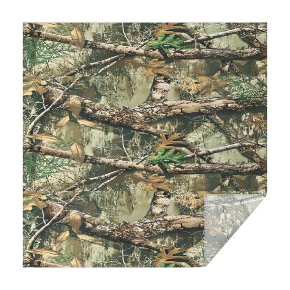 Forest Camo Branches Leaves Pattern Square Tablecloth,Waterproof Square Table Cover,Wipeable Spillproof Washable Table Cover for Home Kitchen Party Decor 42"X42"(107x107cm)