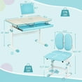 thumbnail image 3 of Gymax Kid's Study Desk & Chair Set Height Adjustable with Tilt Desktop & Footrest Blue, 3 of 10