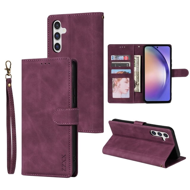 Funda de cuero con ranura para tarjetas para Samsung Galaxy A04s A13 A14 A34 A51 A52 A53 A54 A71 S23 Ultra S22 S21 Plus S20 FE