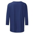 thumbnail image 5 of successthop Easter Outfit for Women Bunny Holiday Loose Party Shirt 3/4 Sleeve Vacation Clothes Festival Tops Blue S, 5 of 5