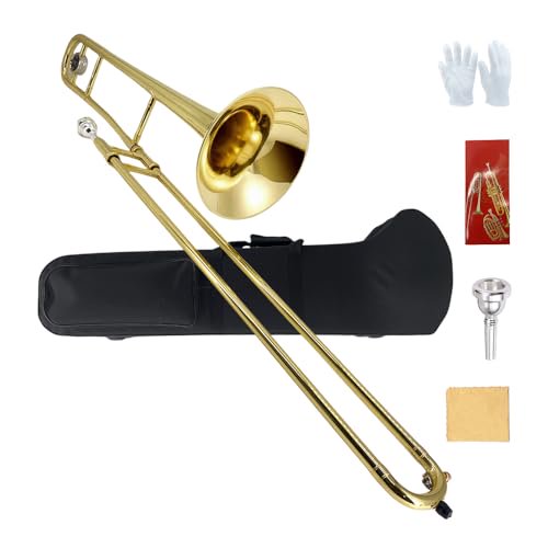 Open Box MODOUSTRING BB TENOR SLIDE TROMBONE B FLAT BRASS TROMBONE GOLD LACQUER - GOLD