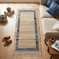 thumbnail image 2 of PW Denim Jute Runner Rug – Natural with Blue Denim Border | 30" x 96", 2 of 8