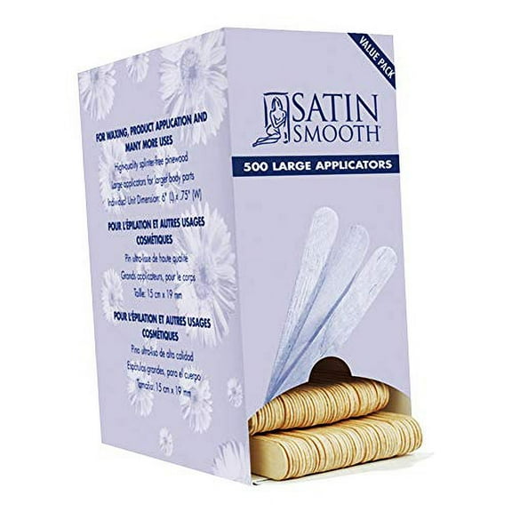 Satin Smooth Hair Waxing Large Applicators For Arms, Armpit, Legs, Chest, And Back Unwanted Hair Removal 500 count
