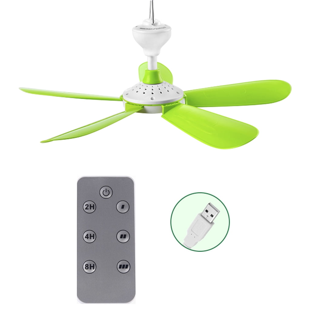 DC 5V Ceiling Fan Air Cooler Stepless Speed USB Fan Bed Camping Outdoor Tent Fan 