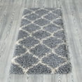 thumbnail image 4 of Ottomanson Shaggy Moroccan Trellis 2x5 Indoor Shag Runner Rug, 2' x 5', Gray, 4 of 12
