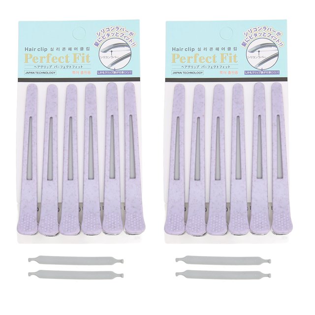 12PCS Pinza para el cabello con pico de pato Antideslizante ABS Púrpura Pinza para el cabello con estilo sin costuras para barbería