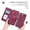 thumbnail image 4 of Allytechgroup 2 in 1 Wallet Case for Apple iPhone 7 Plus/ iPhone 8 Plus, Detachable Back Cover Zipper Purse Card Holder Shockproof Hand Wrist Phone Case for Apple iPhone 7 Plus/ iPhone 8 Plus, Winered, 4 of 8