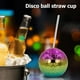 thumbnail image 5 of Botella De Agua Copas de bola de discoteca con pajita, decoración única, copa de bola redonda para Bar, fiesta de cumpleaños, 5 of 7