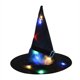 thumbnail image 1 of (negro con luz) Decoraciones de Halloween Colgantes al aire libre Decoraciones de sombrero de bruja resplandecientes iluminadas con cadena de luces de Halloween Funciona con pilas, 1 of 5