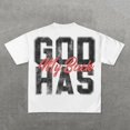 thumbnail image 1 of Camiseta holgada informal de manga corta con estampado de letras de anime para hombre y mujer, estilo hip hop, estilo Harajuku, estilo retro, Y2k, 1 of 5