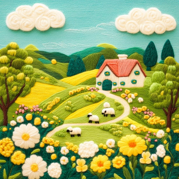 Puzzle Bgraamiens Felted Farm Land 1000 piezas para adultos