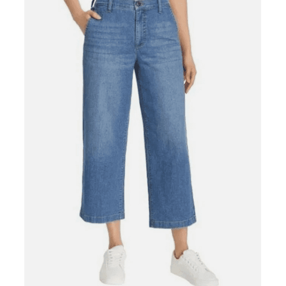 Ella Moss Women's Wide Leg Crop Pant Blue 14