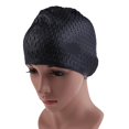 thumbnail image 1 of New Adult Swimming Cap Waterproof Silicon Waterdrop Cover Dark Blue, 1 of 6