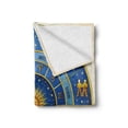thumbnail image 2 of Astrology Soft Flannel Fleece Throw Blanket, Wheel of Astrological Signs Names Dates Moon Sun in Middle, Cozy Plush for Indoor and Outdoor Use, 60" x 80", Blue Yellow and Cream, by Ambesonne, 2 of 6
