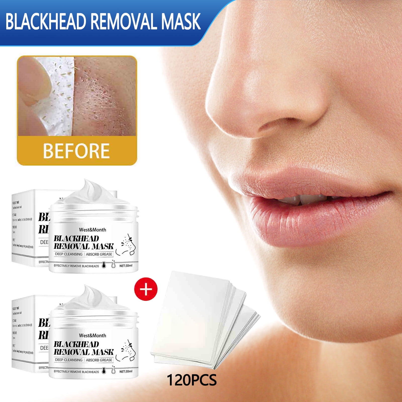 Blackhead Mask, Nose Plants Pore Strips Blackhead Remover Mask Peel off