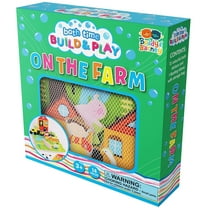 Buddy & Barney: Bath Time: Build & Play - On The Farm - Floating 3D Foam Stickers, Interactive Animal Scene, Suction Cup Mesh Bag, Water Toy, Kids 3 
