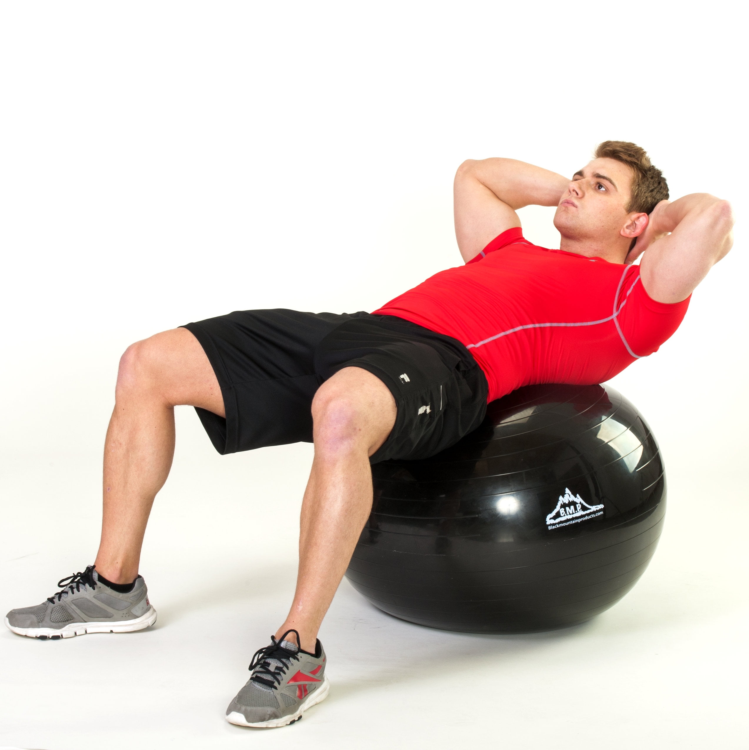 Black Mountain Products 2000 Lbs. Static Strength Exercise Stability Ball with Pump, 45 cm Black