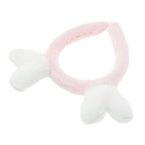 Unique Bargains 1 Pc Classic Cute Plush Animal Headbands for Women 7.87"x8.46"x0.79" Pink White