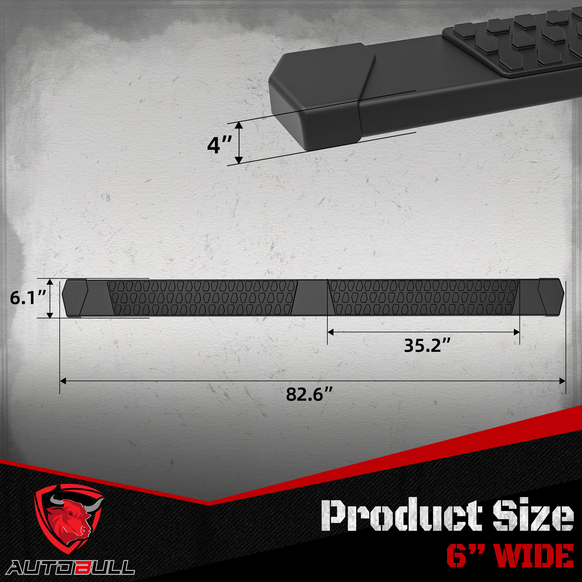 Running Boards Compatible with 2015-2026 Ford F150 F 150, 2017-2025 Ford F250 F350 Super Duty Regular Cab, 6" 2-Stairs Side Step Rails Coated Black Carbon Steel Nerf Bars