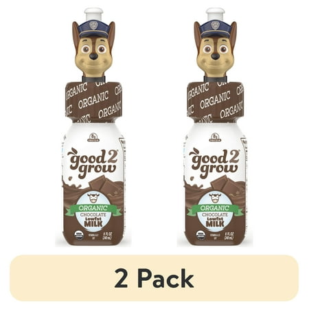 (2 pack) good2grow 8oz Organic Chocolate Milk (Character Tops Vary)