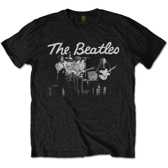 Men's Beatles 1968 Live Photo Slim Fit T-shirt Small Black