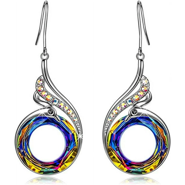 Pendientes para Mujer, Regalos para Esposa, Cristales de Austria, San Valentín, Día de la Madre, Navidad, Cumpleaños, Joyas, Regalos para Ella/Esposa/Mamá/Novia, Set de Regalo brillar Electrónica