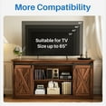 thumbnail image 5 of EDX TV Stand for 65" TV, Modern Entertainment Center for Living Room, TV Console Table with Storage Cabnets and Sliding Barn Doors, Rustic Brown, 5 of 7