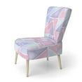 thumbnail image 2 of Designart "Pink and Blue Triangle Geometric" Upholstered Patterned Accent Chair and Arm Chair, 2 of 5