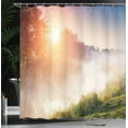 thumbnail image 4 of Ambesonne Nature Shower Curtain, Sunbeams Foggy Mountain, 69"Wx70"L, Multicolor, 4 of 5