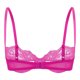thumbnail image 4 of Sujetador sin forro con pezón abierto y diamantes de imitación brillantes para mujer, lencería transparente de encaje Floral, ropa interior con sujetador de media copa de realce, 4 of 5