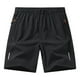 thumbnail image 1 of Ceisia Men's Solid Color Ice Silk Quick-Dry Sports Shorts, Drawstring Elastic Waist Beach Shorts for Men Black S Gifts, 1 of 8