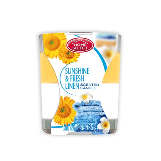 Home Select Fresh Home Fragrance Scented Candles Sunshine and Fresh Linen 3 oz