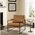 thumbnail image 2 of Art Leon Mid Century Accent Chairs Leather Metal Lounge Chair for Living Room,Brown, 2 of 6