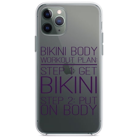 DistinctInk Clear Hybrid Case for Apple iPhone 13 Pro Max (6.7 Screen) - Bikini Body Workout Plan Get Bikini Put On Body - Lightweight Grip