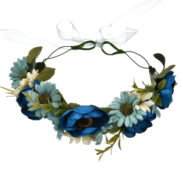 Corona floral Boho Flor Diadema Corona para el cabello Tocado floral Halo con cinta Festival de fiesta de boda Zhivalor CPB-DE-LYY976-2