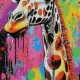thumbnail image 5 of Autua Giraffe Colorful Paint Splatters Graffiti Art Chic Modern Bathroom Decor Shower Curtain with Hooks 100% Polyester Fiber 36"x72, 5 of 7