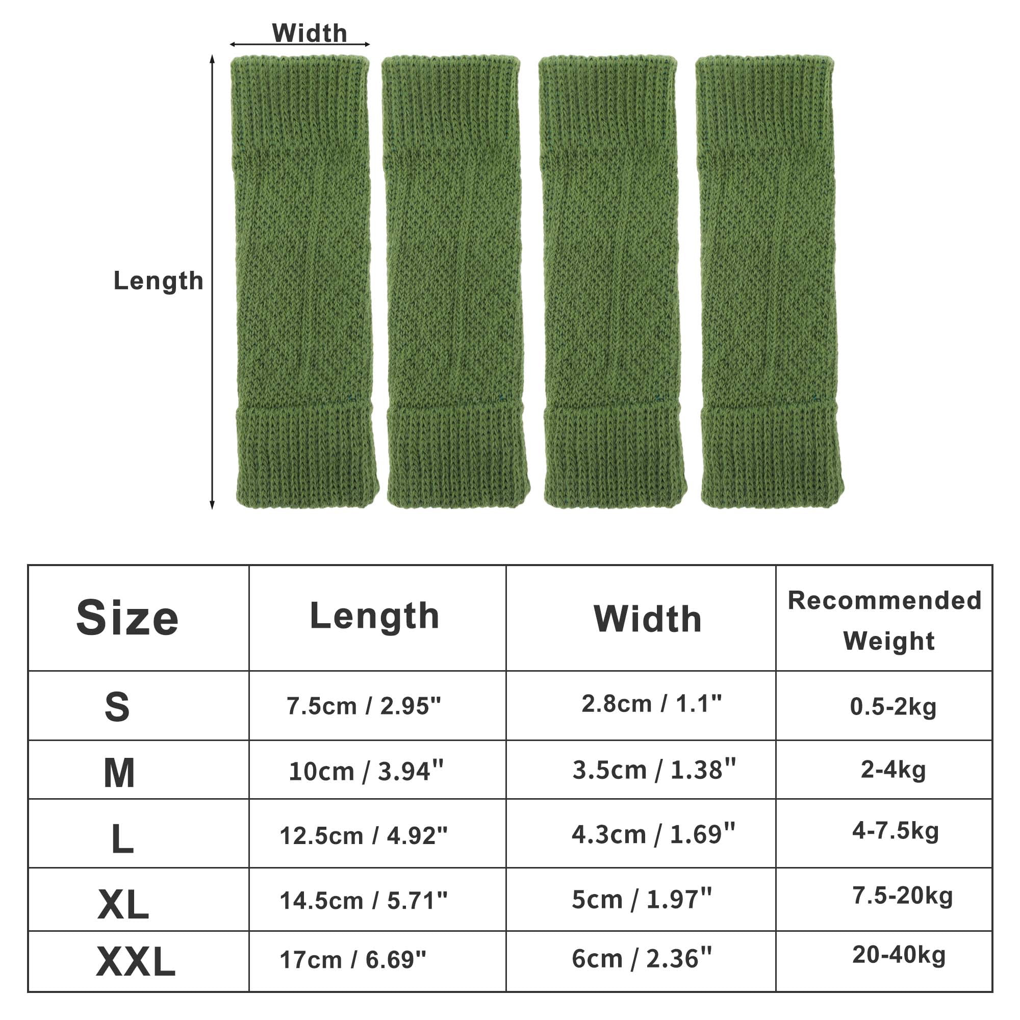 Unique Bargains Pack of 4 Dog Soft Knitted Socks Joint Protection Avocado Green XXL